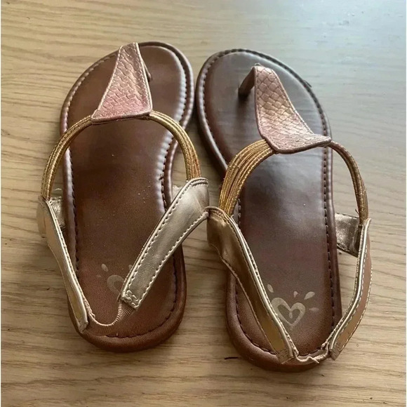 Justice Mermaid Scale Thong Post Strappy Sandals 5 - Picture 6 of 8